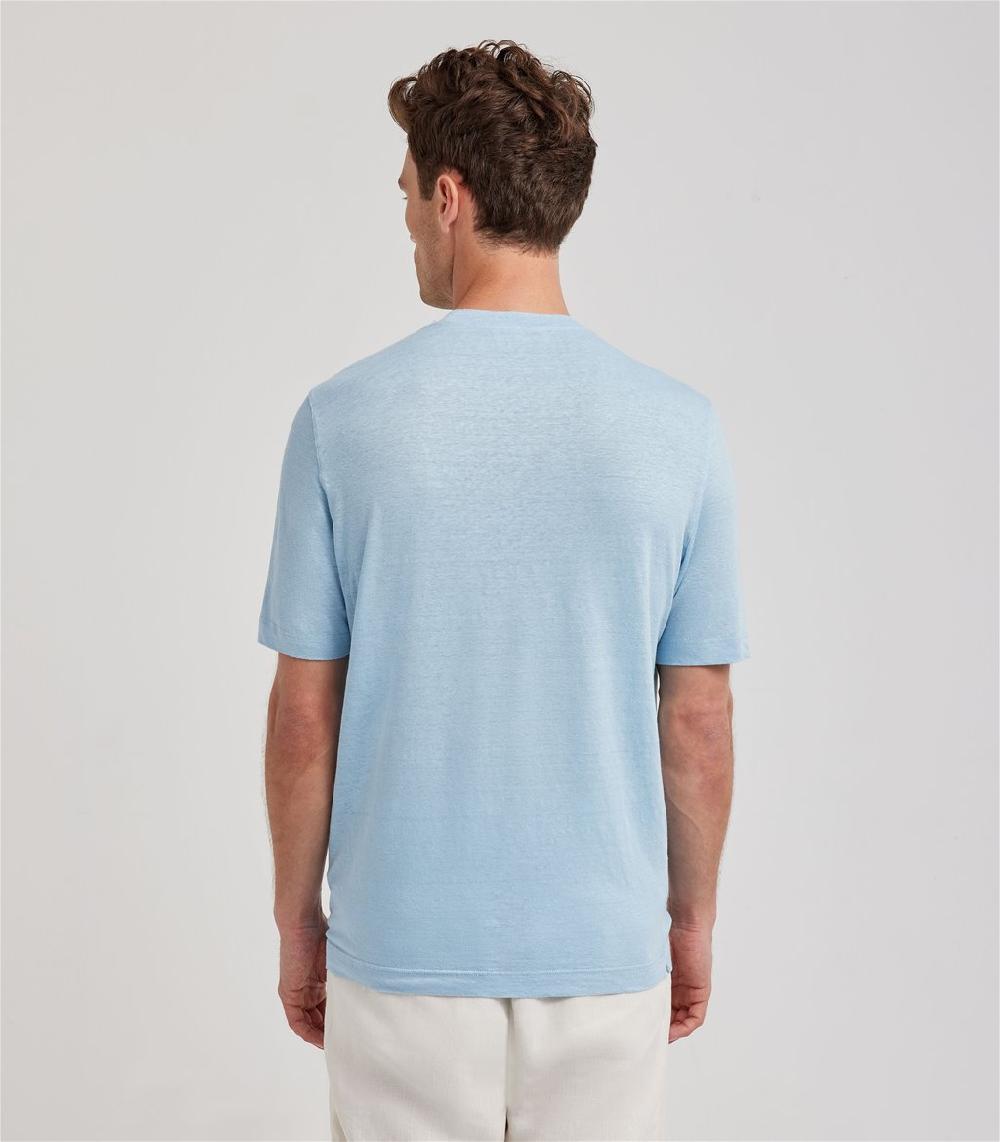 S.Moritz T-shirt cielo da uomo in jersey lino | S.Moritz Sito Ufficiale Economico