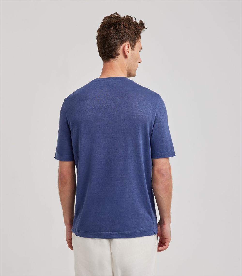 S.Moritz T-shirt blu royal da uomo in jersey lino | S.Moritz Sito Ufficiale Outlet