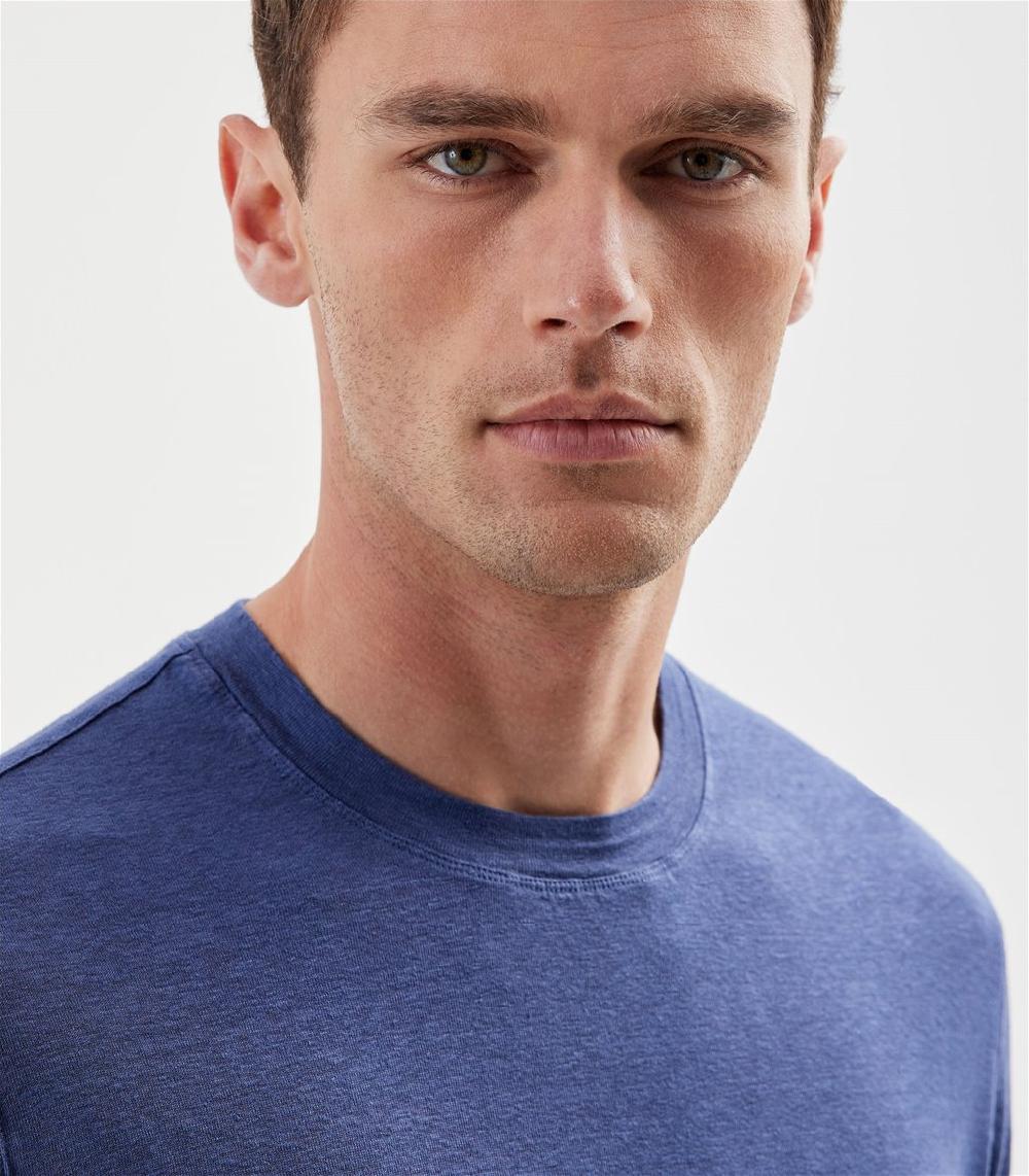 S.Moritz T-shirt blu royal da uomo in jersey lino | S.Moritz Sito Ufficiale Outlet