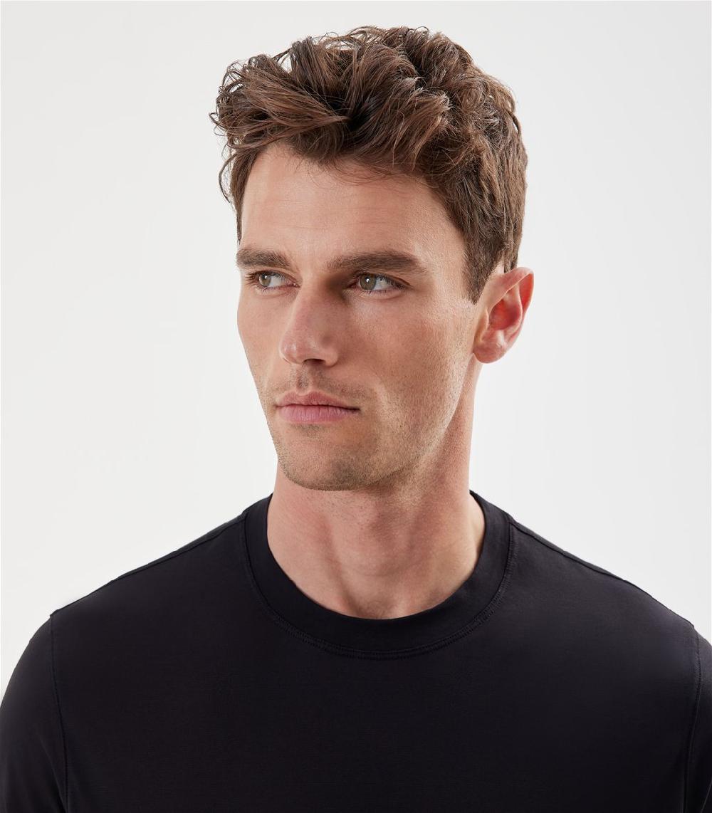 S.Moritz T-shirt nera da uomo in cotone crepe | S.Moritz Sito Ufficiale In Vendita