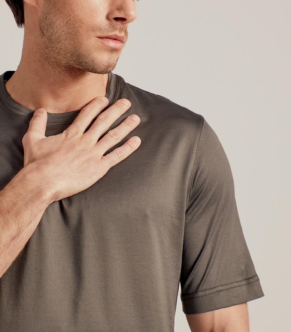 S.Moritz T-SHIRT IN COTONE SUPERFINE - VERDE MILITARE Negozio