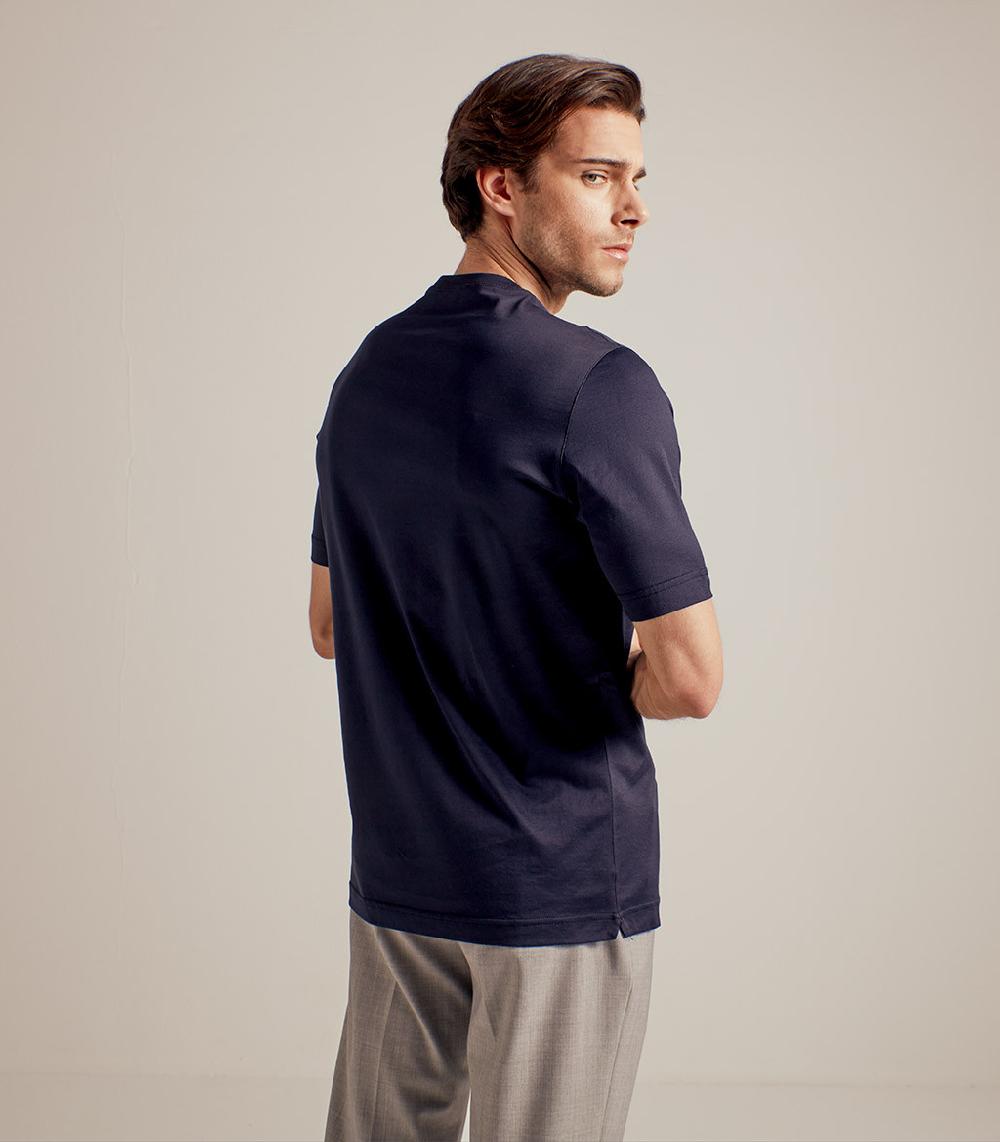 S.Moritz T-SHIRT IN COTONE SUPERFINE - BLU NAVY In Saldo
