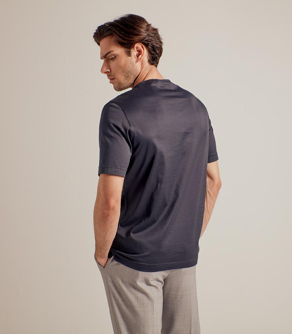 S.Moritz T-SHIRT IN COTONE SUPERFINE - GRIGIO ANTRACITE Nuova