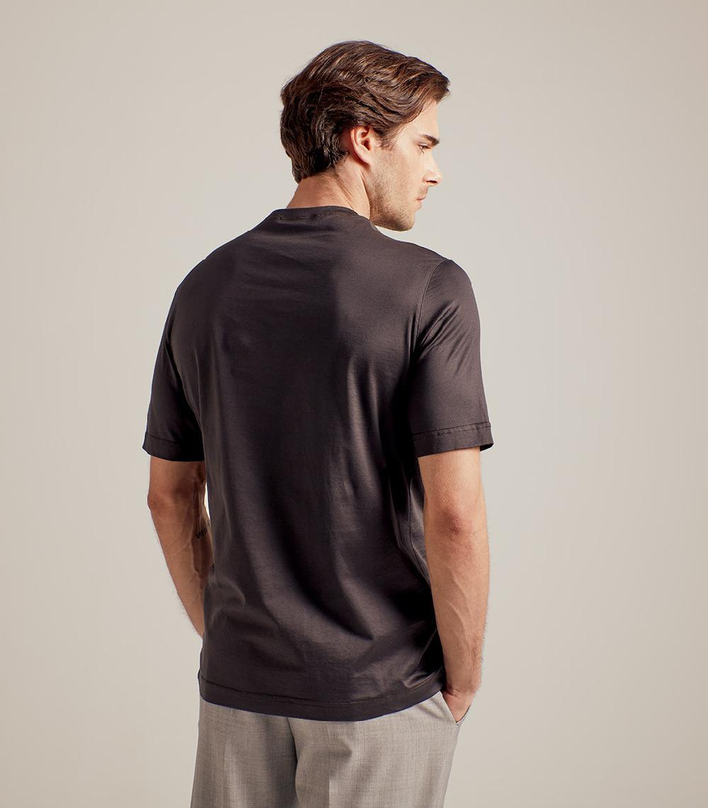 S.Moritz T-SHIRT IN COTONE SUPERFINE - MARRONE 2025