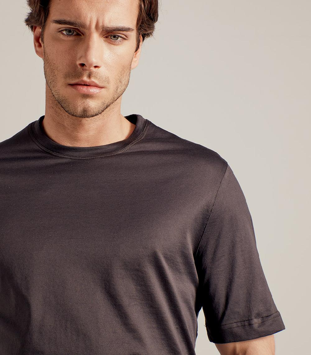 S.Moritz T-SHIRT IN COTONE SUPERFINE - MARRONE 2025