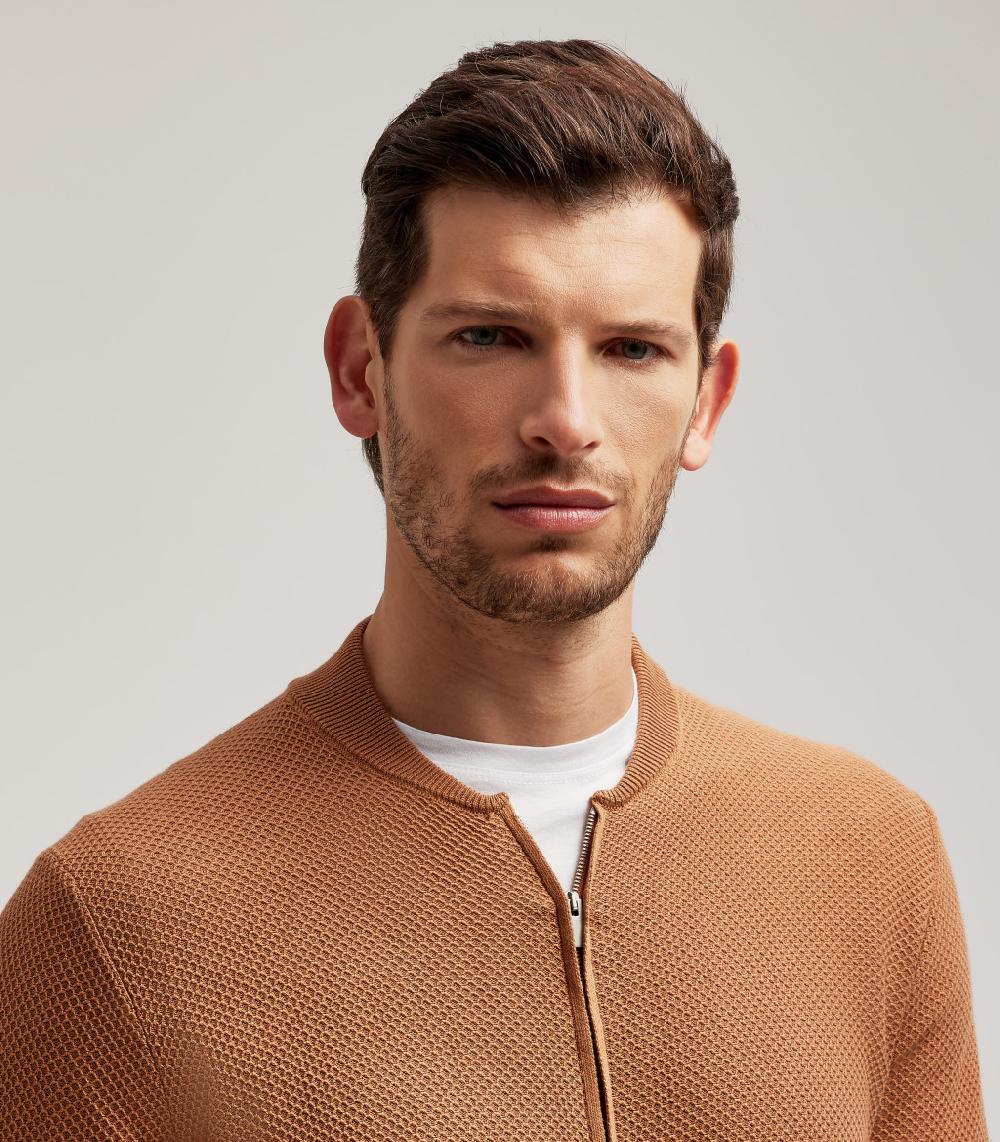 S.Moritz FULLZIP COLLO BOMBER NIDO D'APE - COTONE Qualità
