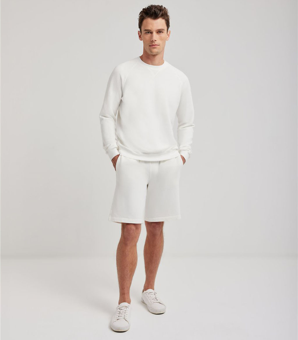 S.Moritz Bermuda da uomo in felpa off white | S.Moritz Sito Ufficiale Promozione
