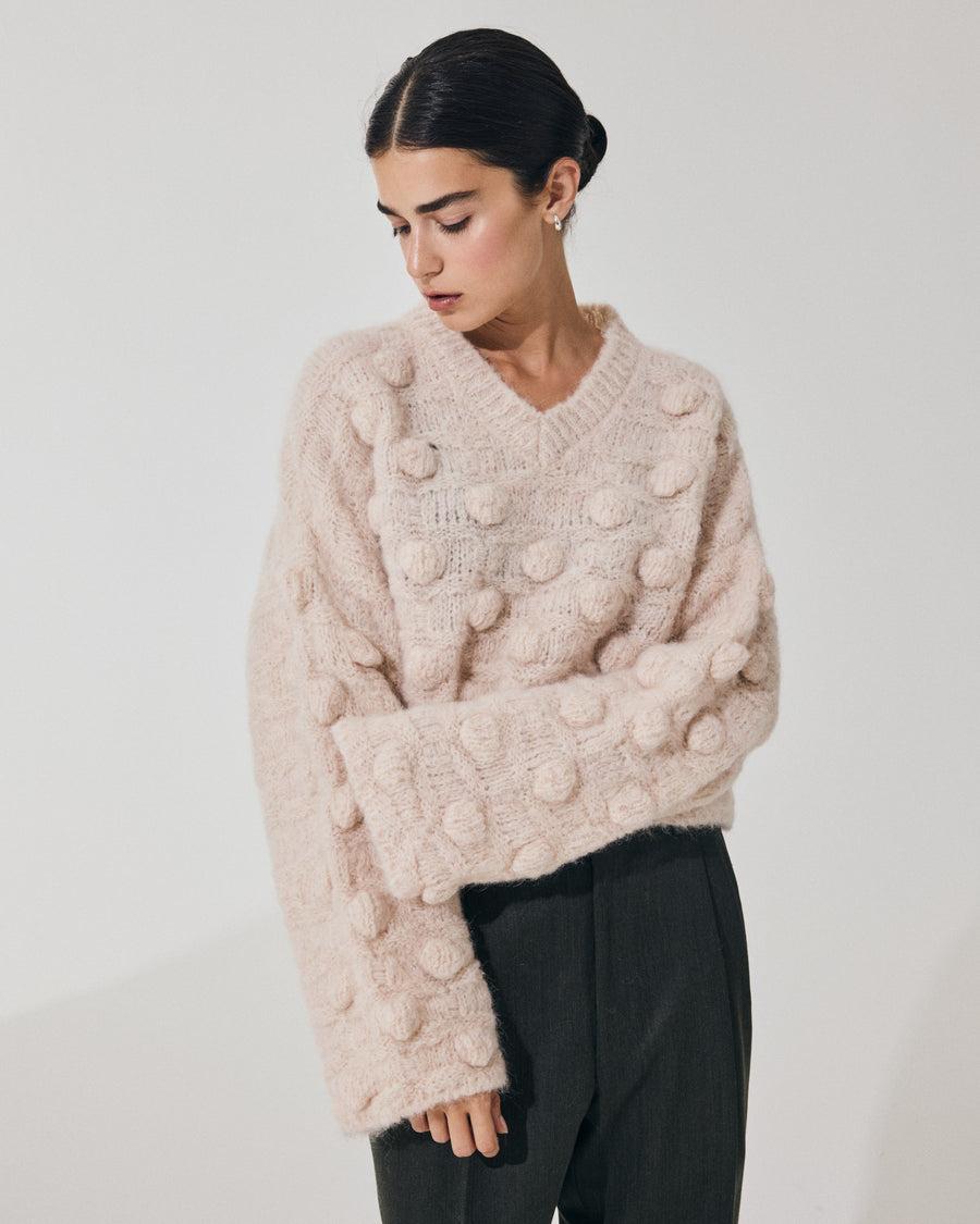 ﻿Scaglione V NECK OVER HAZELNUT STITCH SAND Soddisfazione Garantita