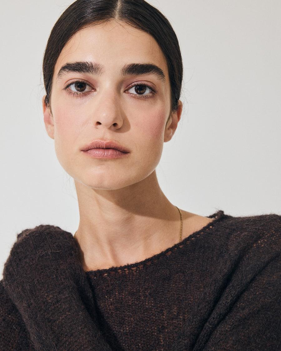Scaglione BOAT NECK BOXY RAGLAN SEAMLESS EBANO Negozi Online