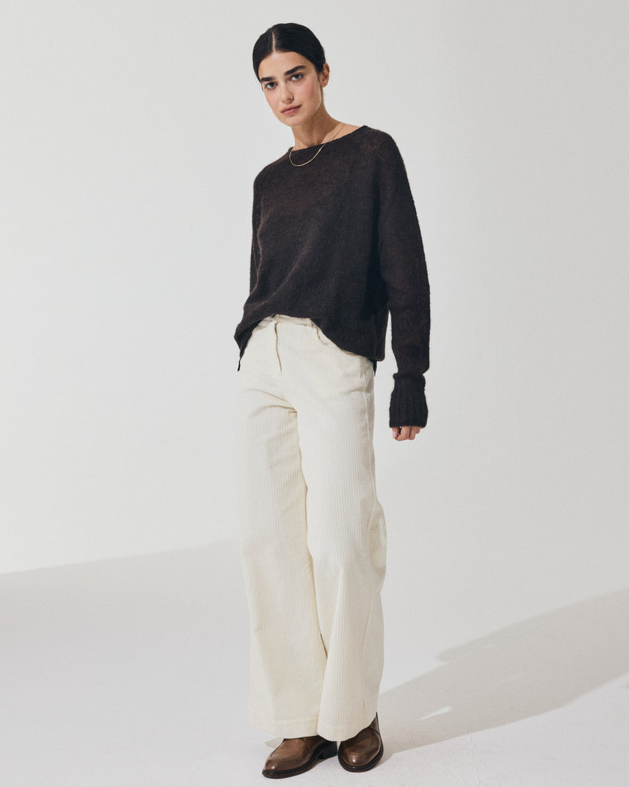 Scaglione BOAT NECK BOXY RAGLAN SEAMLESS EBANO Negozi Online