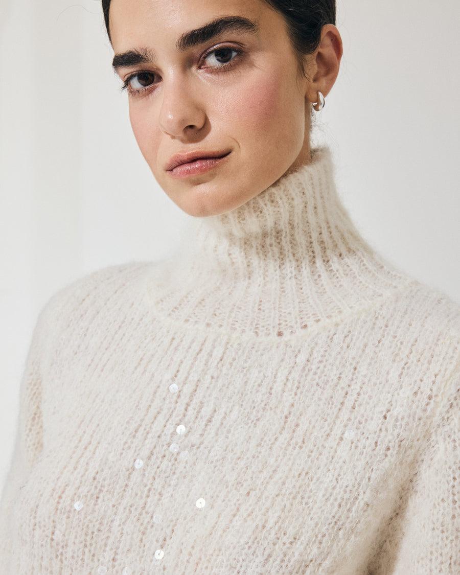 Scaglione T.NECK TRAPEZIO PAILLETTES MILK Acquista Ora