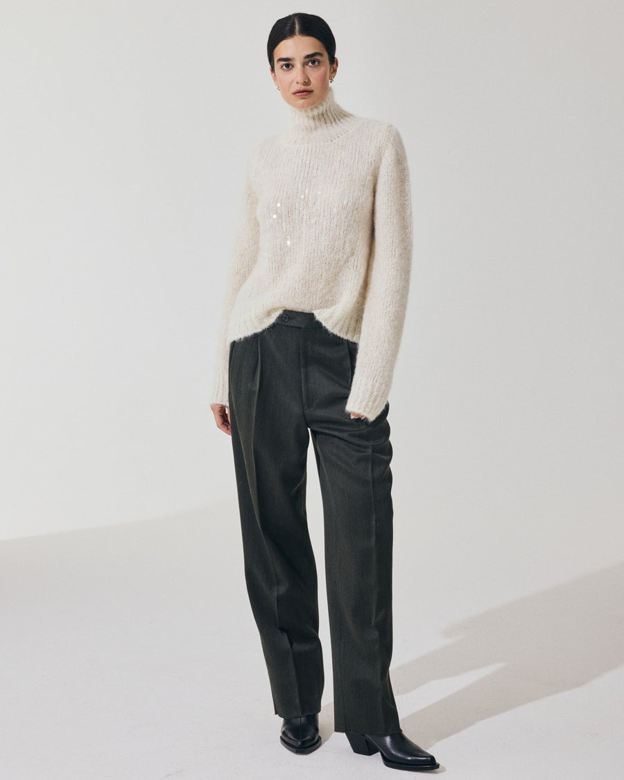 Scaglione T.NECK TRAPEZIO PAILLETTES MILK Acquista Ora