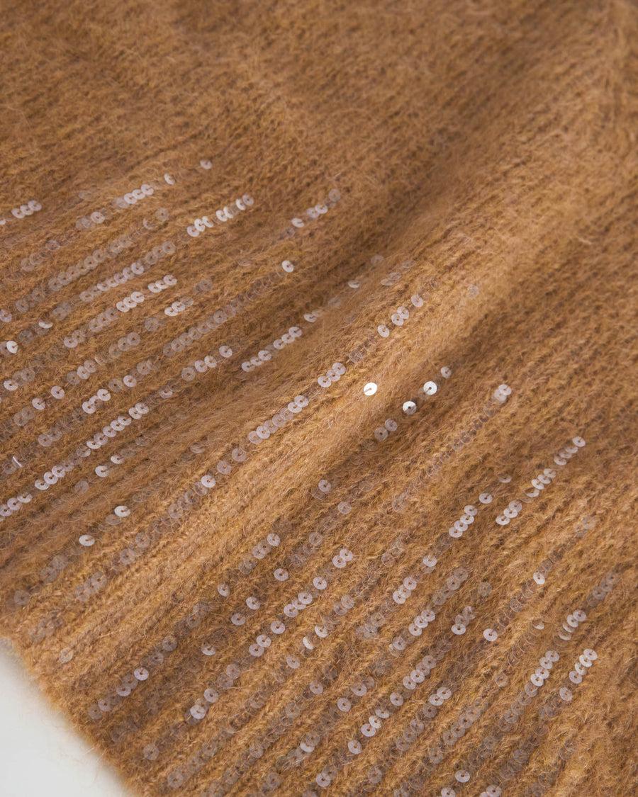 Scaglione PONCHO V PAILLETTES CARAMEL Convenienza