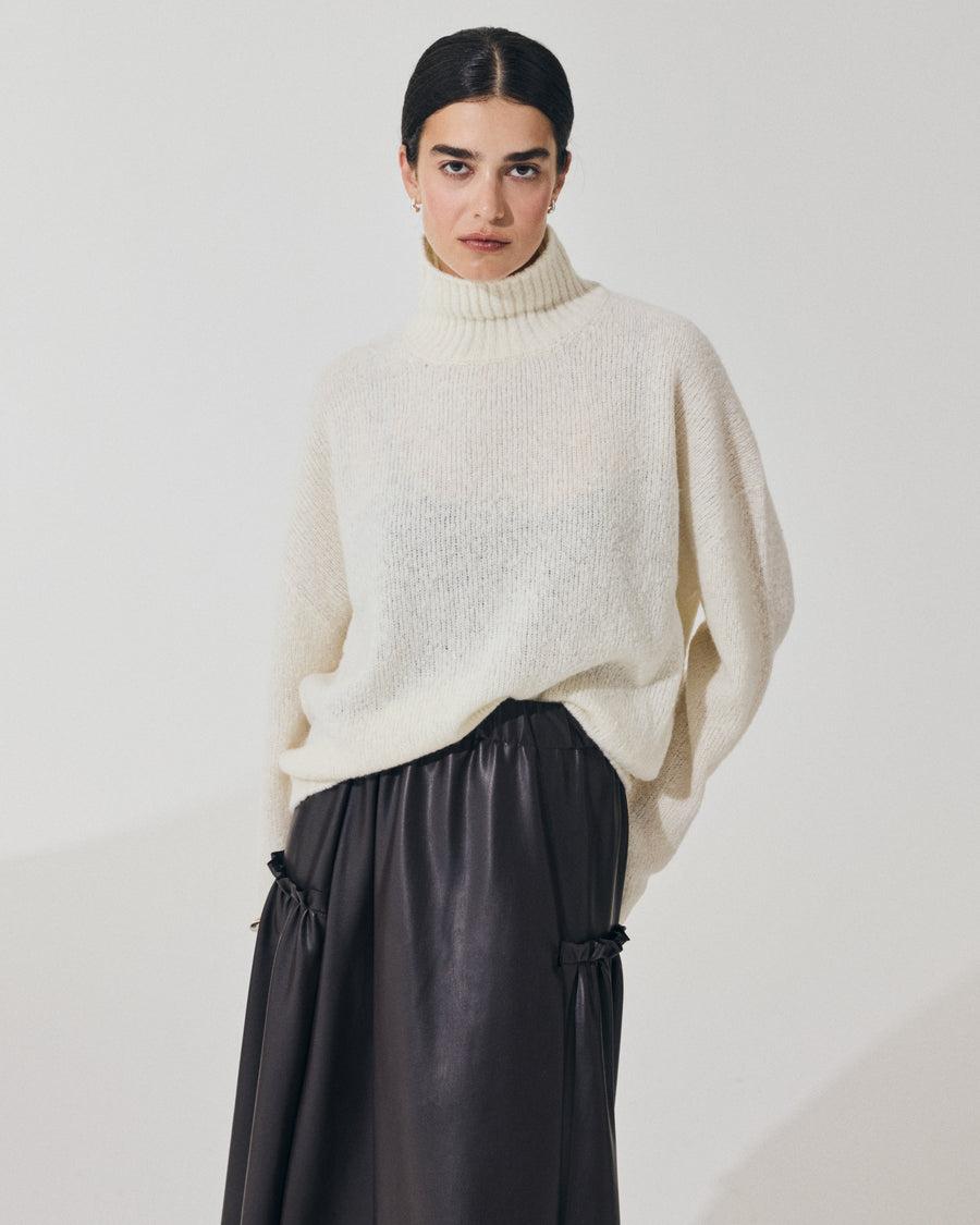 Scaglione TURTLE NECK OVER PUFFED CASHMERE MILK Outlet