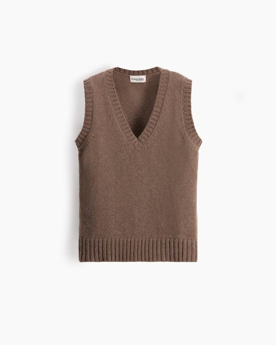 Scaglione GILET SOFT HYBRID CASHMERE TAUPE In Vendita