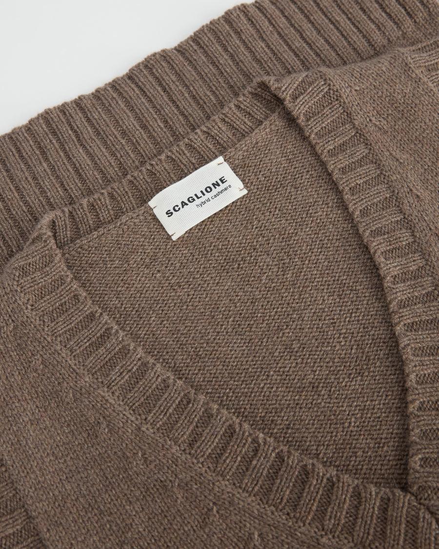 Scaglione GILET SOFT HYBRID CASHMERE TAUPE In Vendita