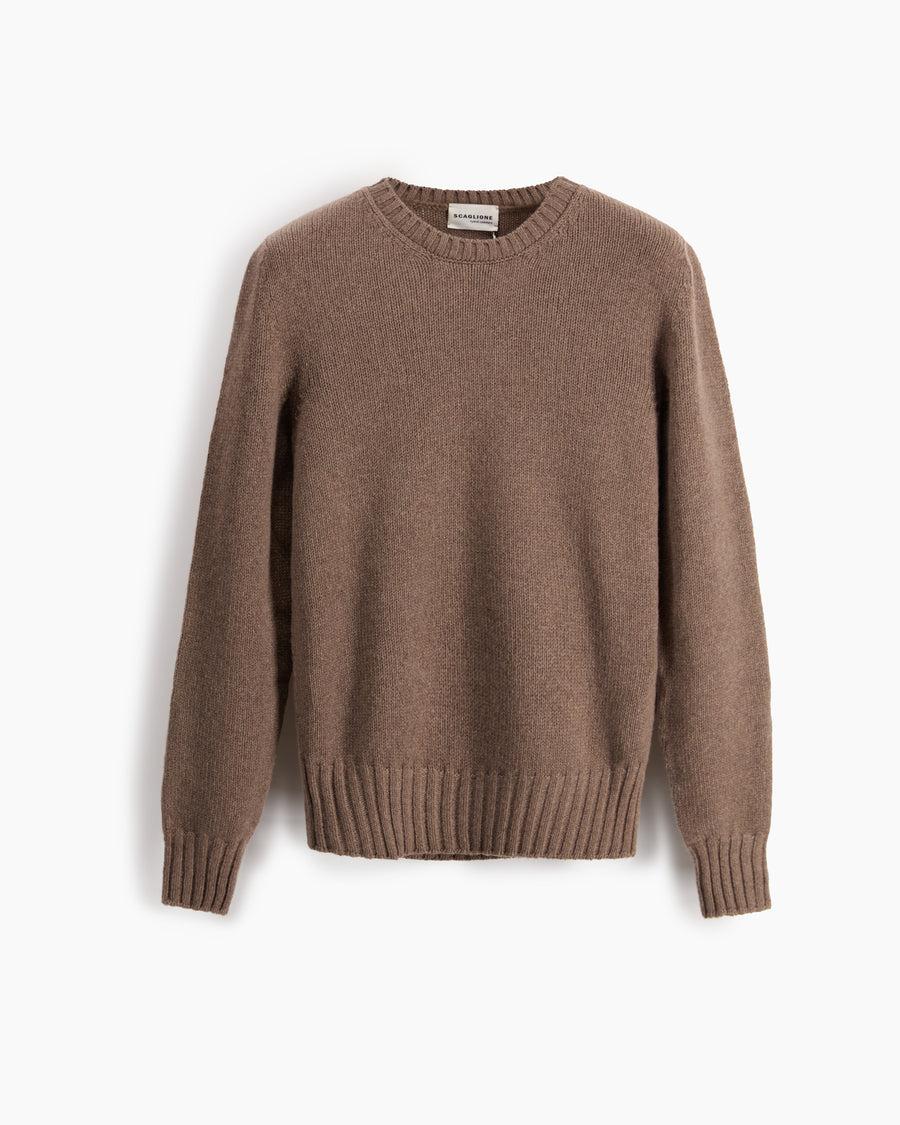 Scaglione ROUND NECK SOFT HYBRID CASHMERE TAUPE Saldi