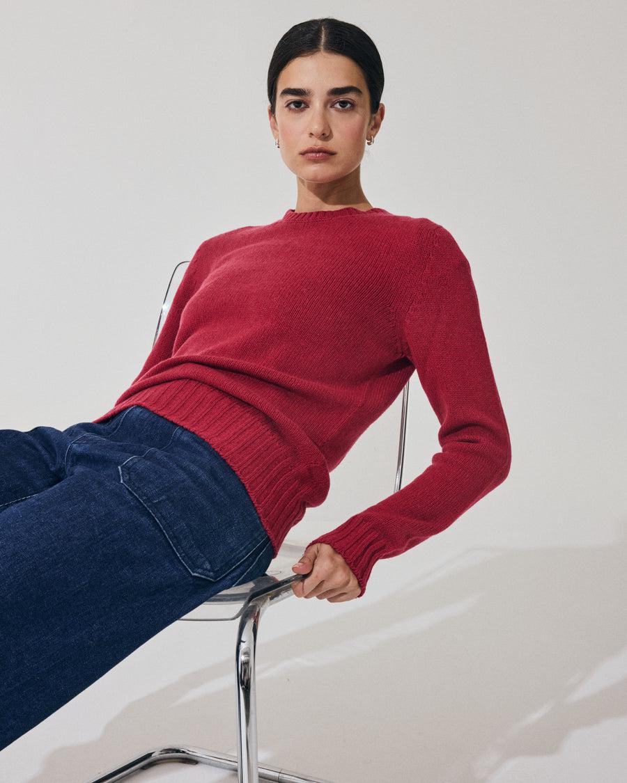 Scaglione ROUND NECK SOFT HYBRID CASHMERE MAGENTA Offerte