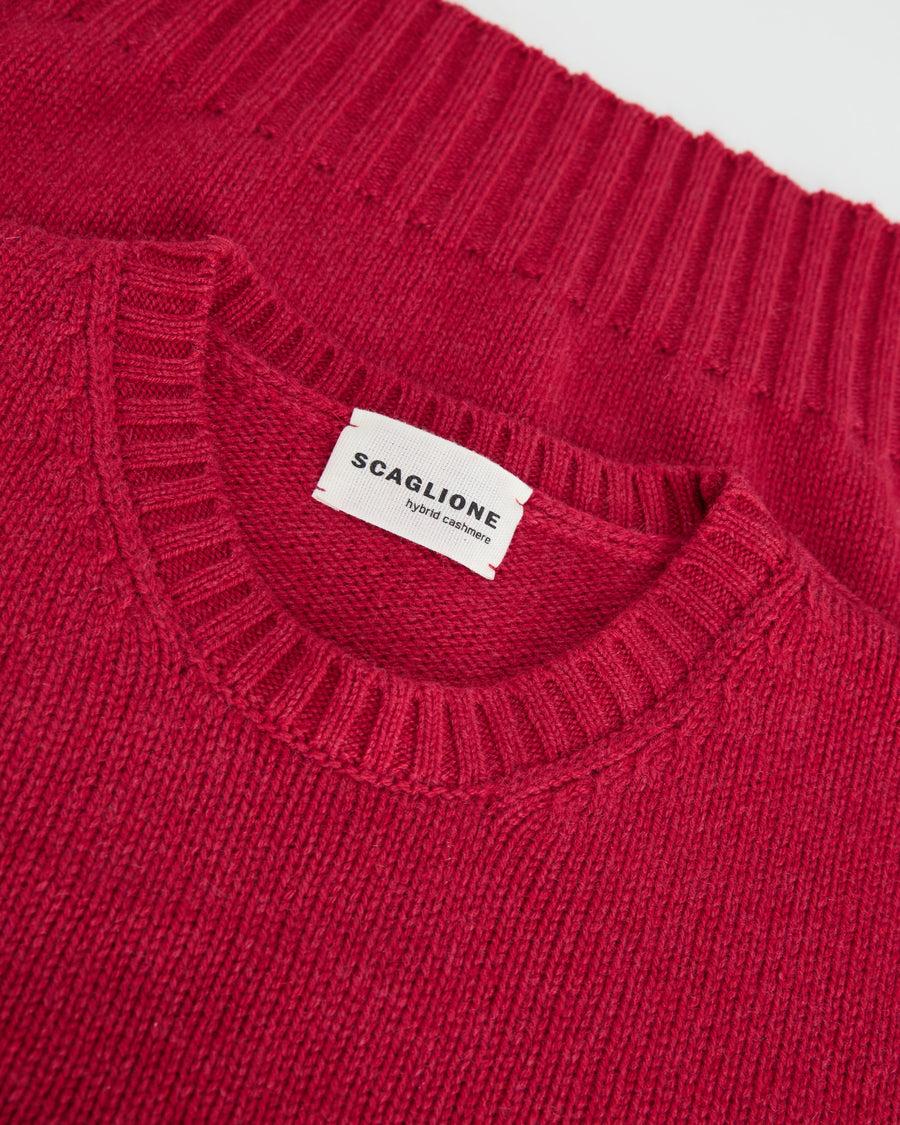 Scaglione ROUND NECK SOFT HYBRID CASHMERE MAGENTA Offerte