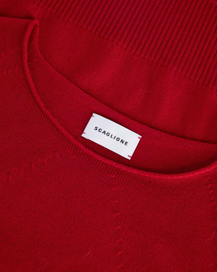 Scaglione BOAT NECK SEAMLESS MERINO STRAWBERRY Vendita Calda