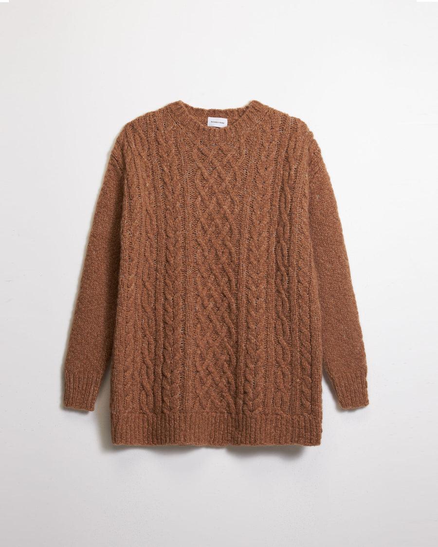 Scaglione ROUND NECKCOLLO OVER PUNTO ARAN CARAMEL Vendite Flash