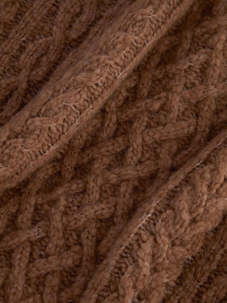 Scaglione ROUND NECKCOLLO OVER PUNTO ARAN CARAMEL Vendite Flash