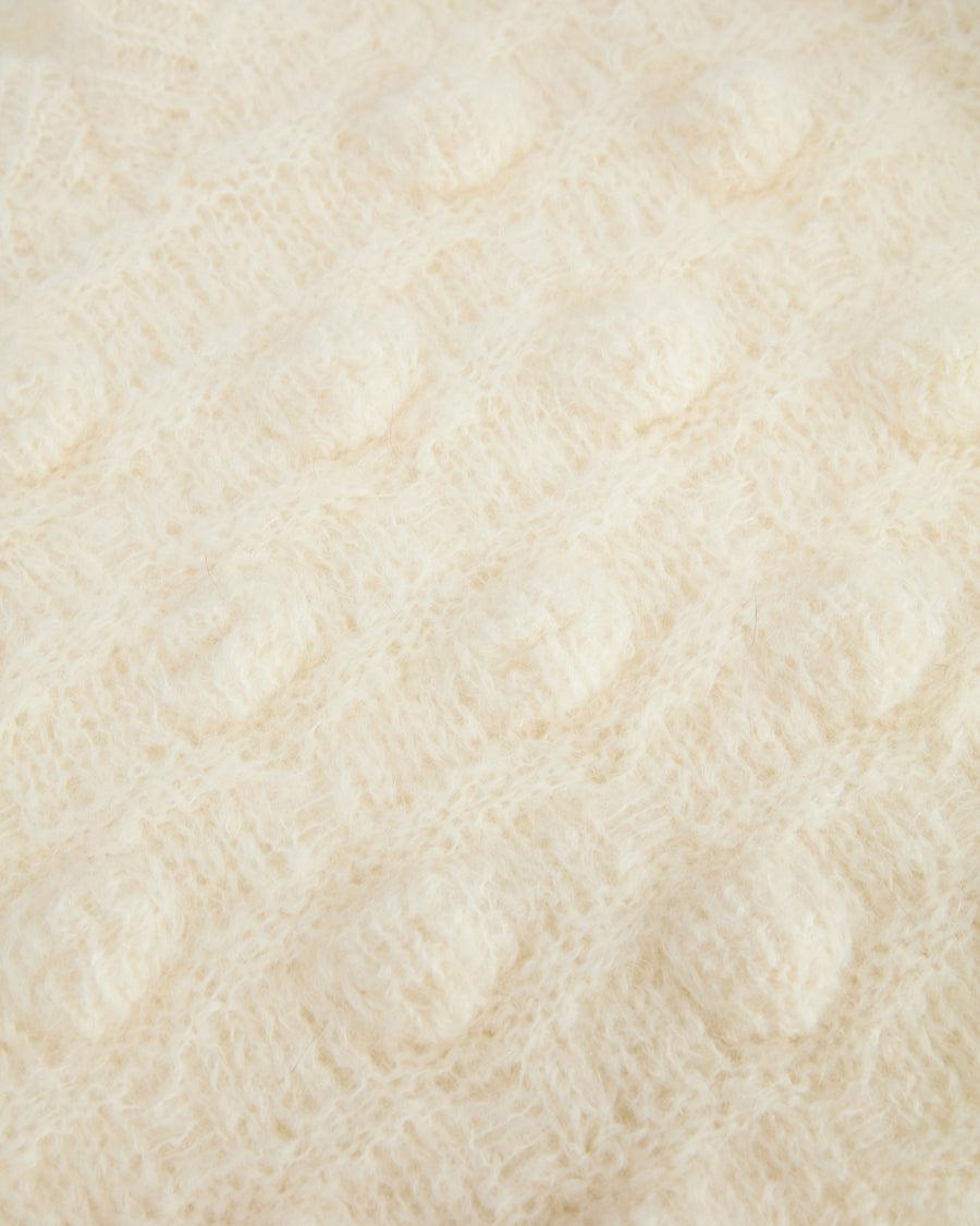 Scaglione V NECK OVER HAZELNUT STITCH MILK In Saldo
