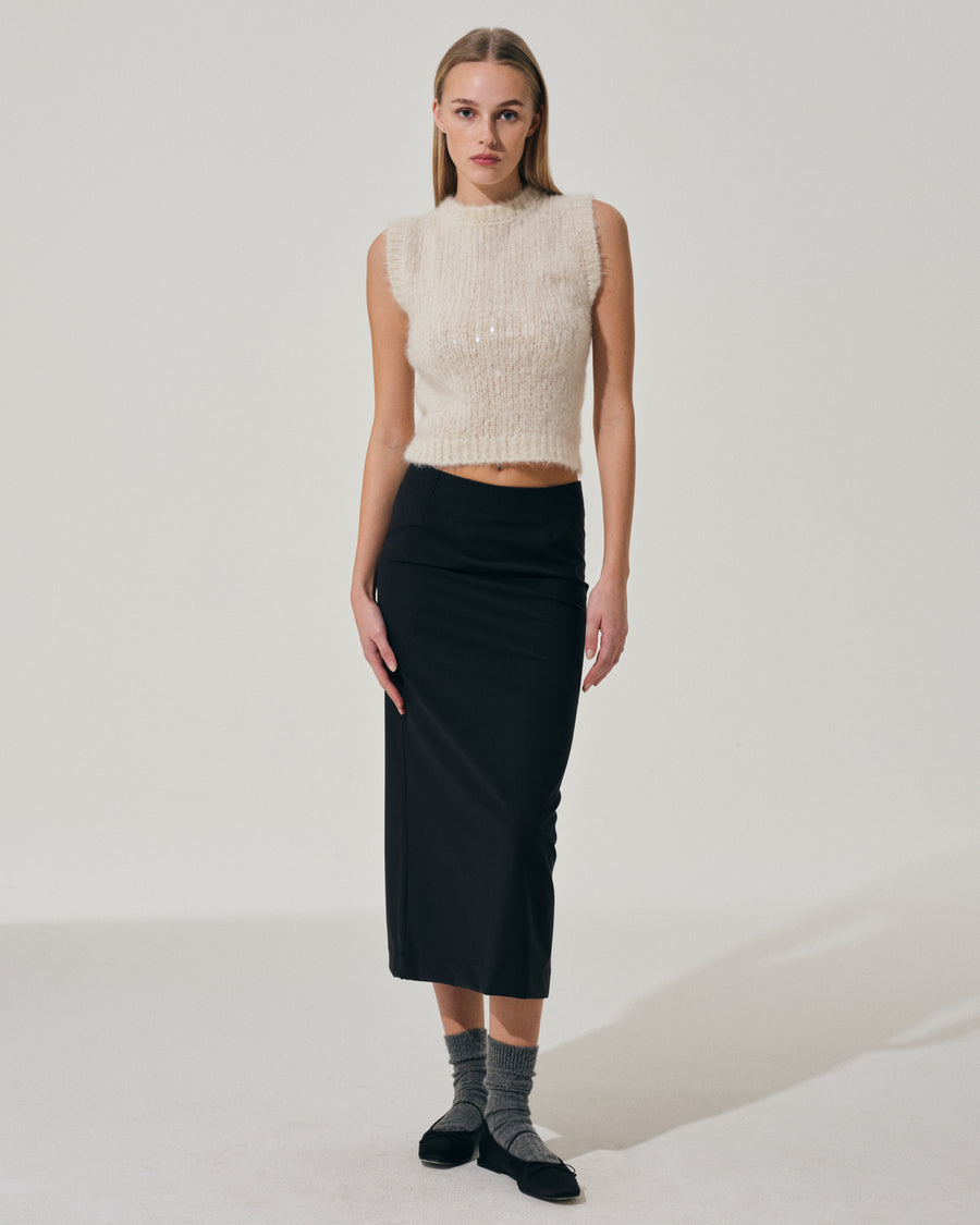 Scaglione GILET ROUND N. PAILLETTES MILK Spedizione Gratuita