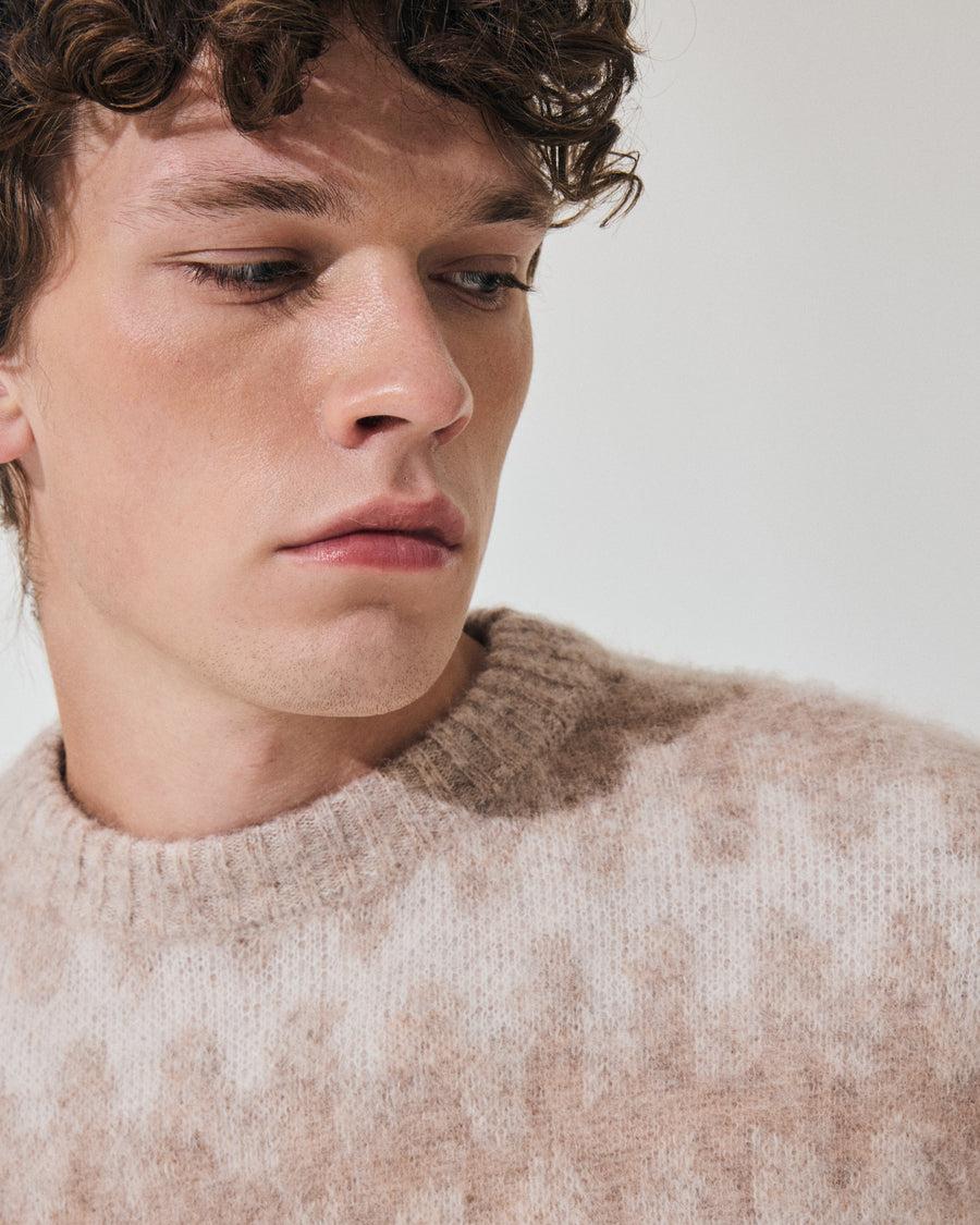 Scaglione ROUND NECK JQD WAVES BRUSHED BEIGE Negozi Online