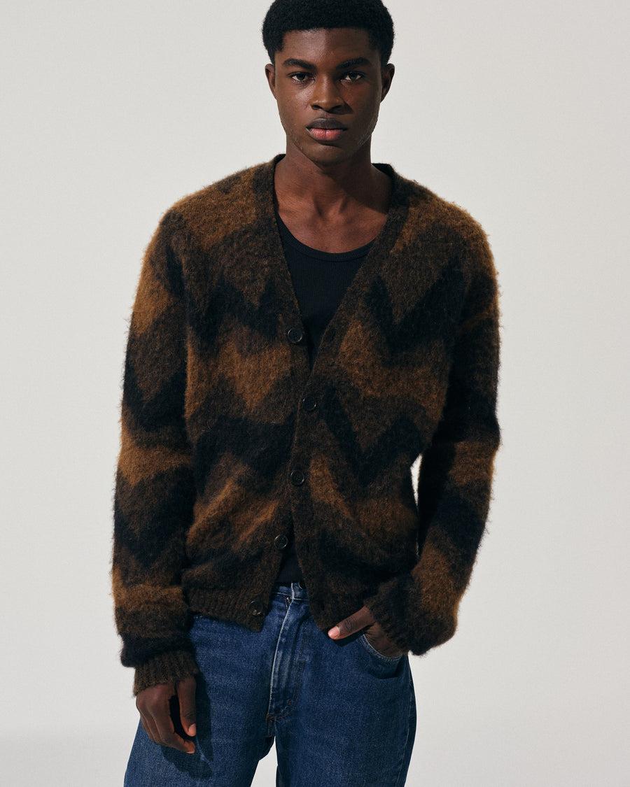 Scaglione CARDIGAN JQD ZIGZAGBRUSHED RUST Acquista Ora
