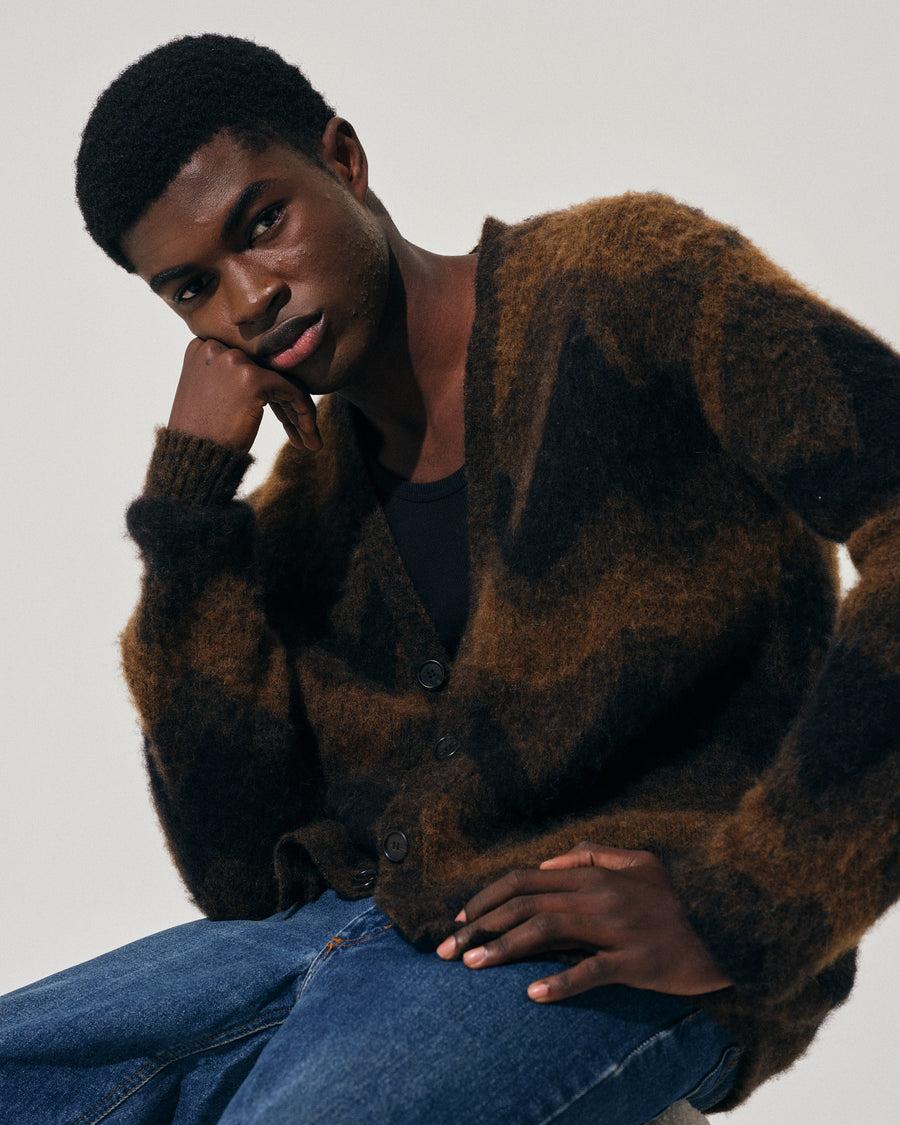 Scaglione CARDIGAN JQD ZIGZAGBRUSHED RUST Acquista Ora