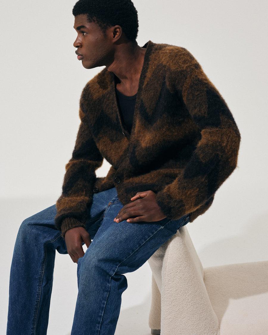 Scaglione CARDIGAN JQD ZIGZAGBRUSHED RUST Acquista Ora