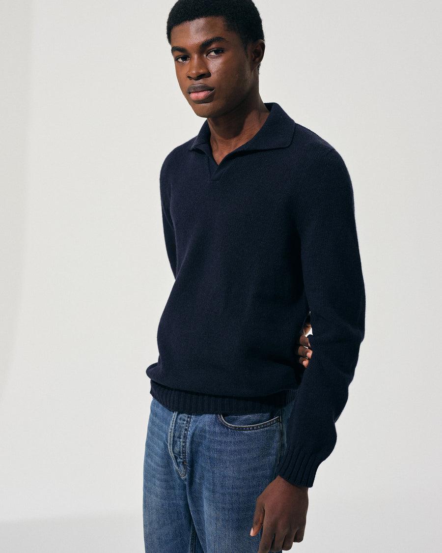 Scaglione OPEN POLO HYBRD CASHMERE NAVY Consegna Veloce