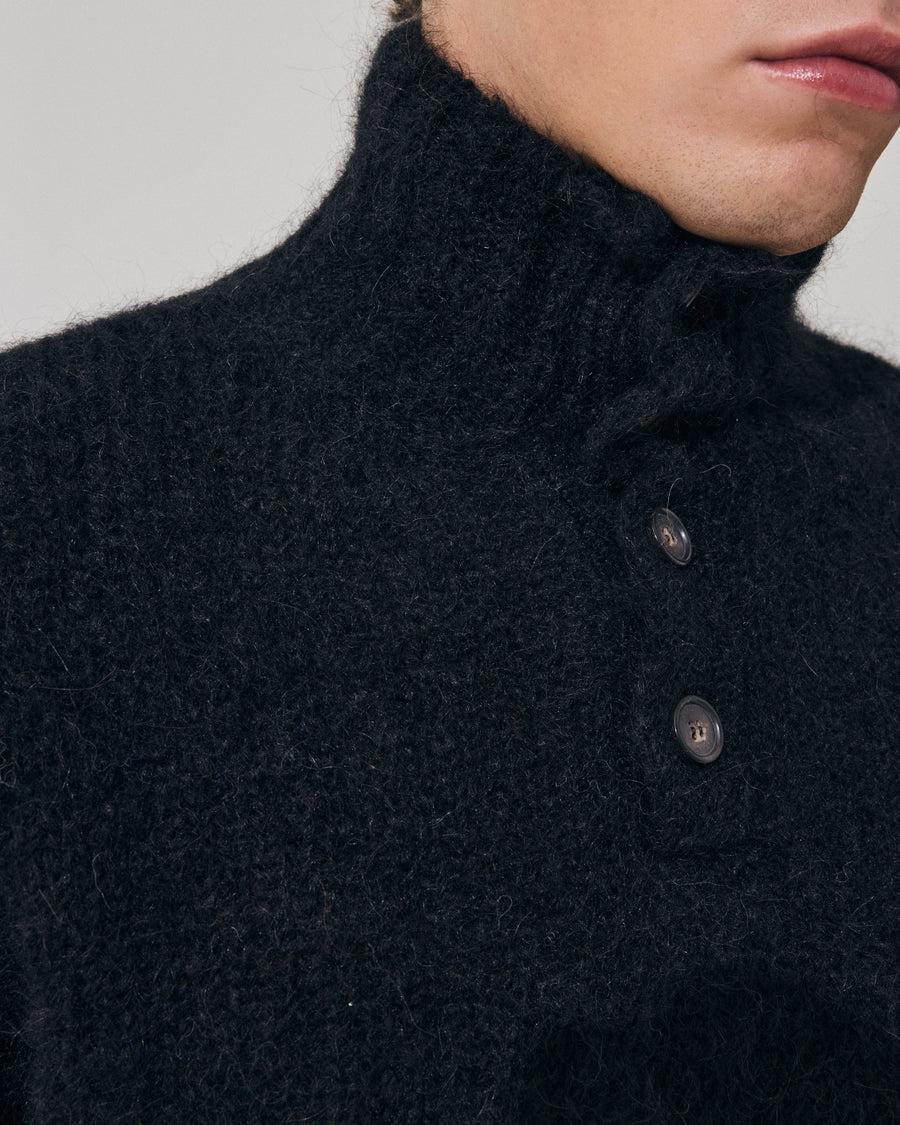 Scaglione HIGH NECK BOTTONI MESSY HAIR NAVY Fino Al -60%