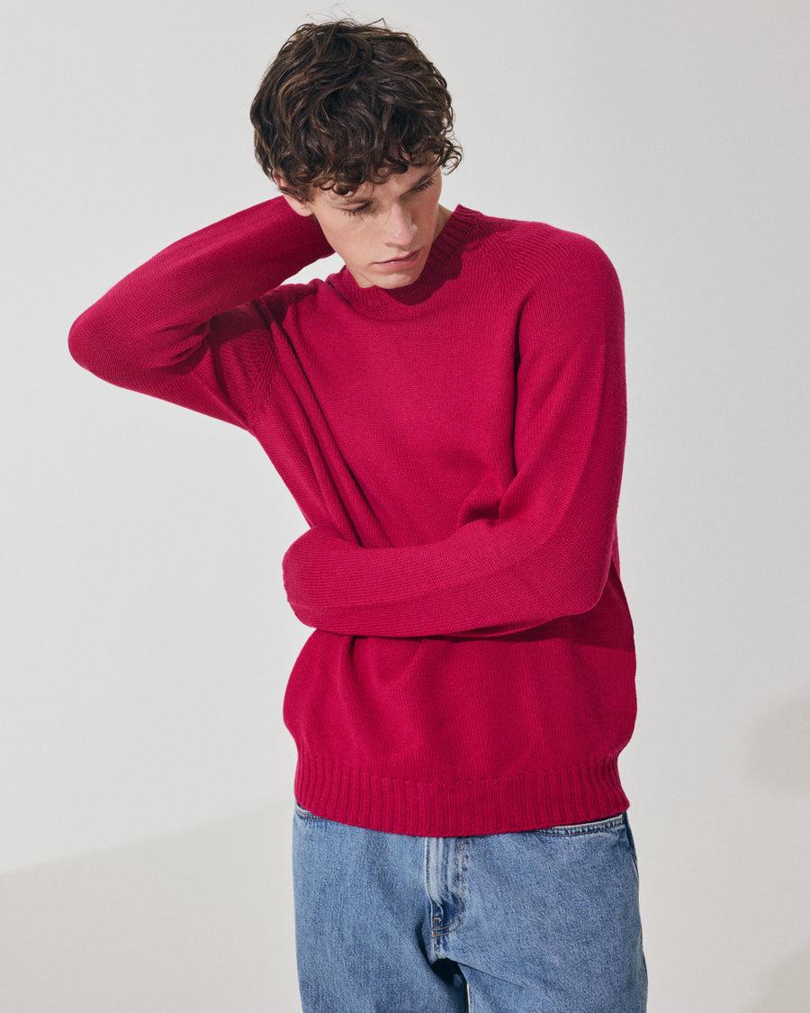 Scaglione ROUND NECK RAGLAN SOFT MERINO MAGENTA Sottocosto