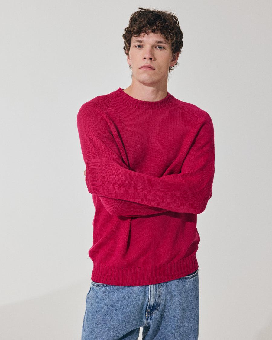 Scaglione ROUND NECK RAGLAN SOFT MERINO MAGENTA Sottocosto
