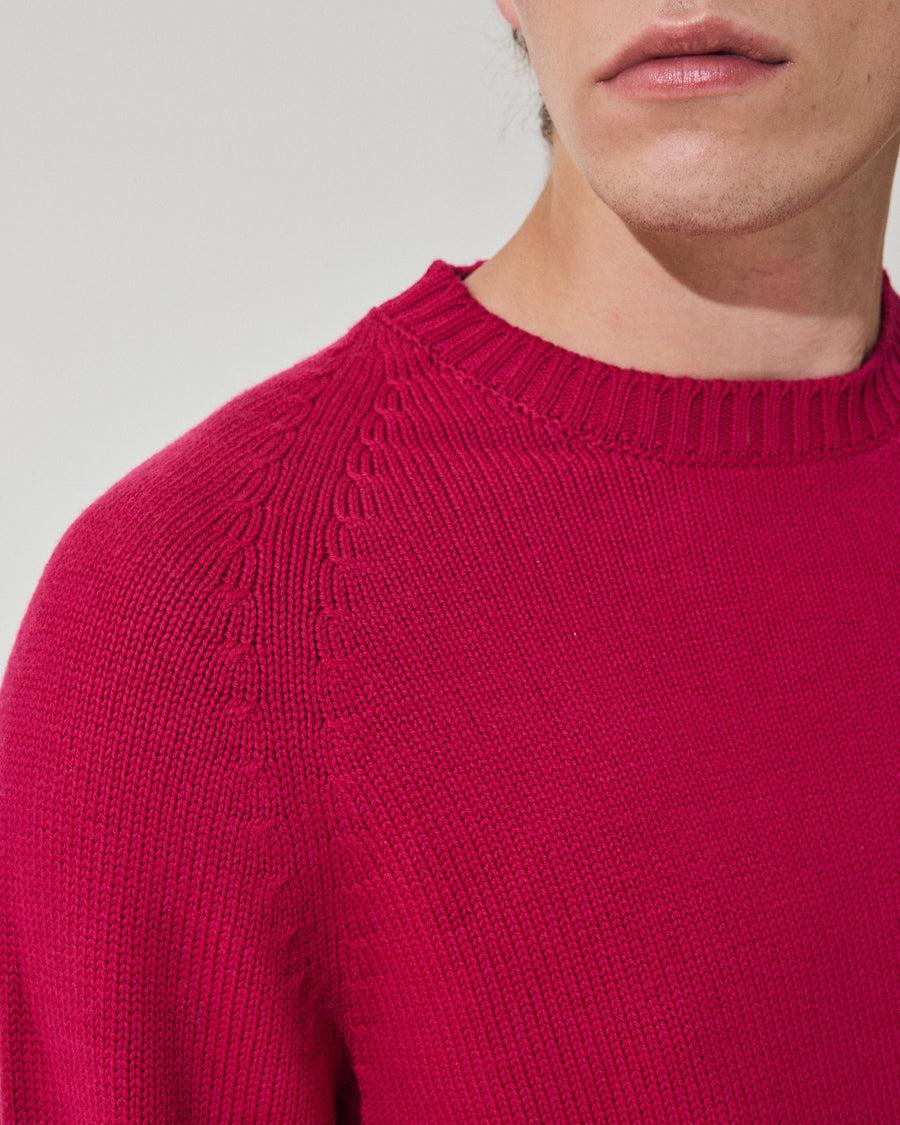 Scaglione ROUND NECK RAGLAN SOFT MERINO MAGENTA Sottocosto