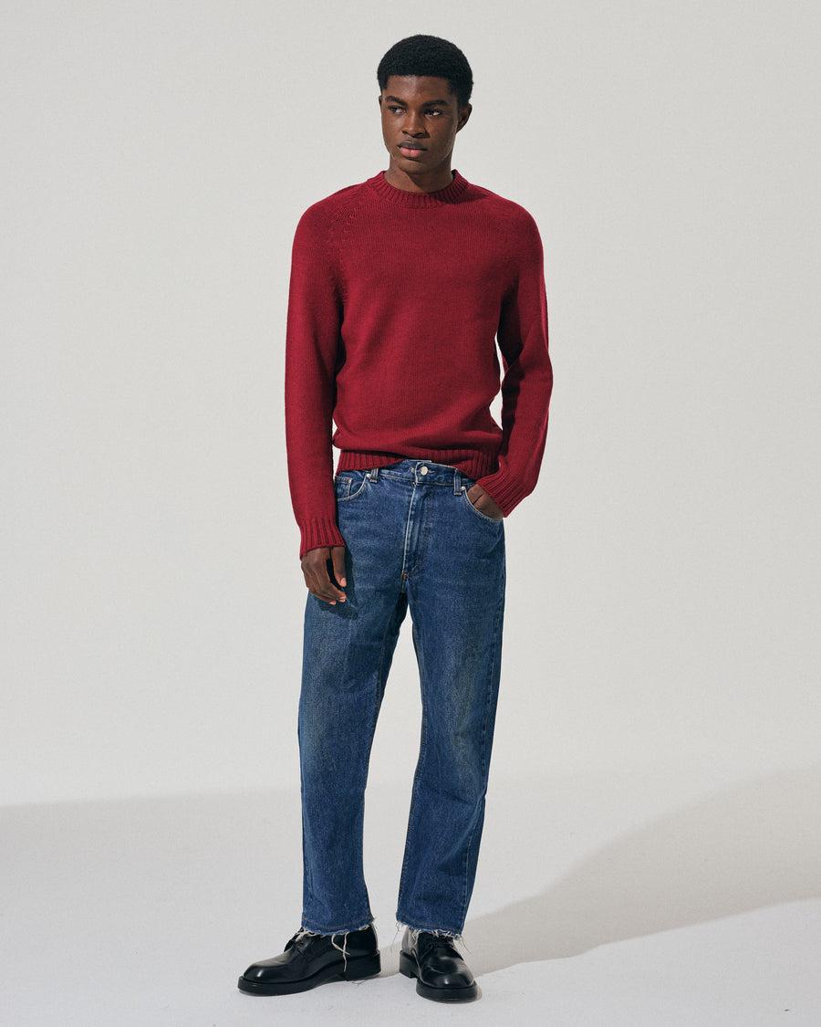 Scaglione ROUND NECK RAGLAN SOFT MERINO MERLOT Convenienza