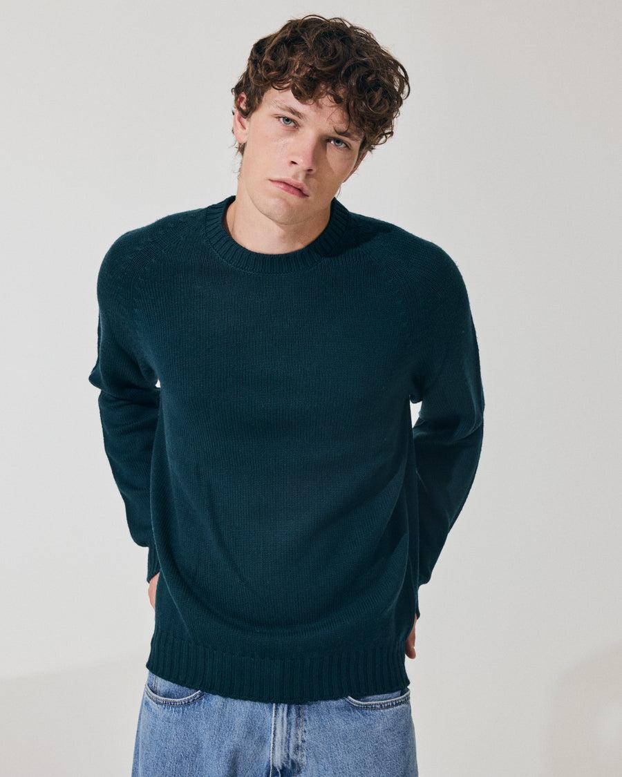 Scaglione ROUND NECK RAGLAN SOFT MERINO FOREST Presa