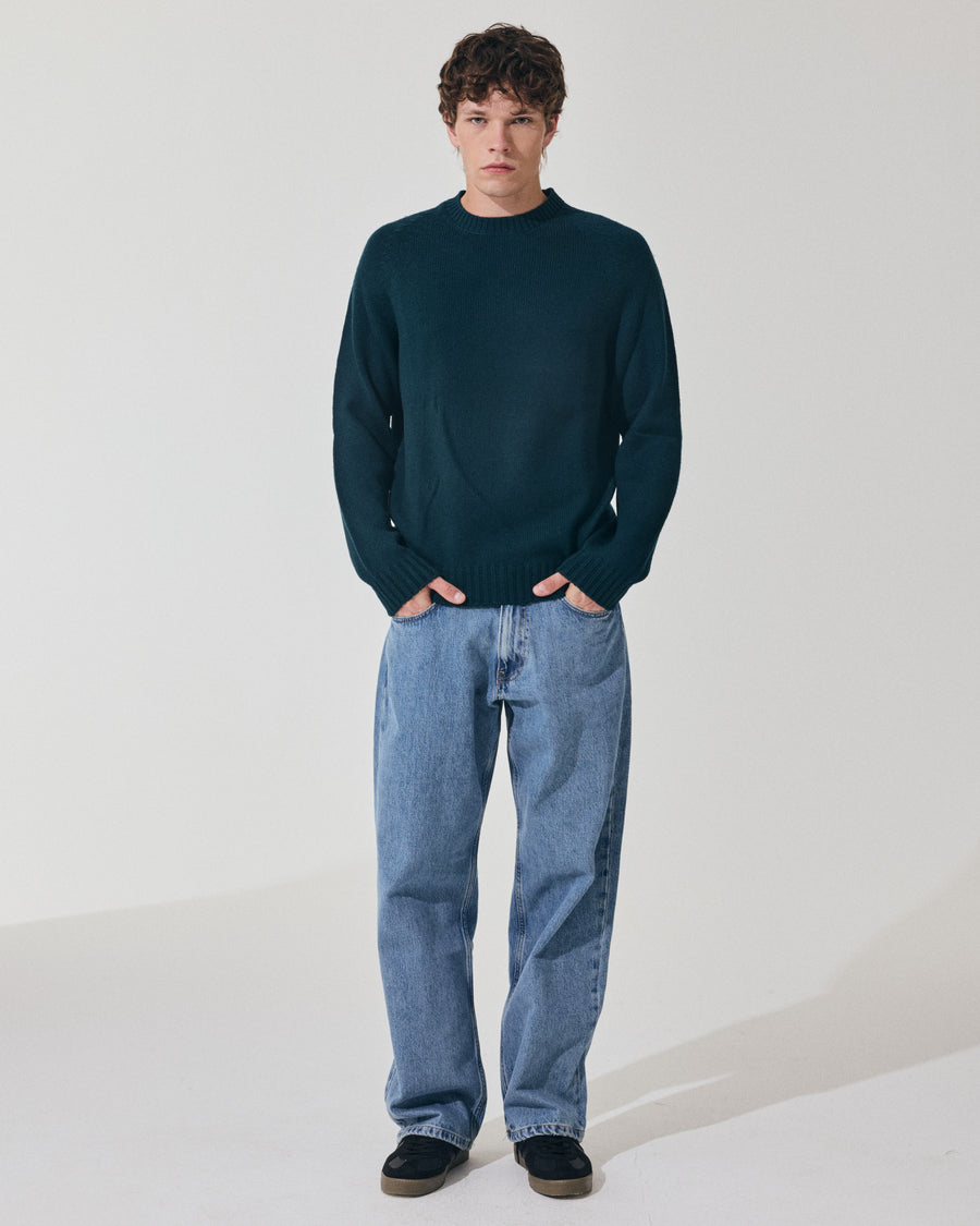 Scaglione ROUND NECK RAGLAN SOFT MERINO FOREST Presa