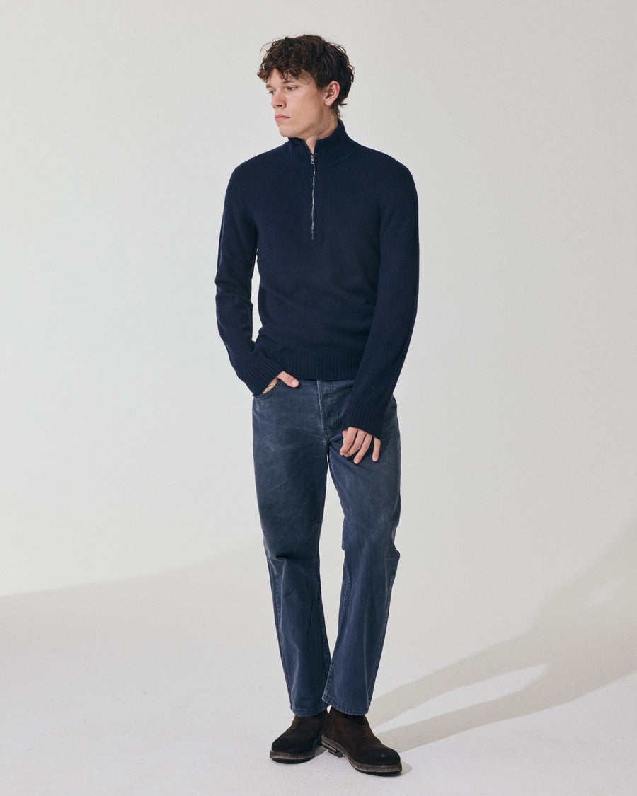 Scaglione ARMY ZIP HYBRD CASHMERE CASHMERE NAVY Sconto