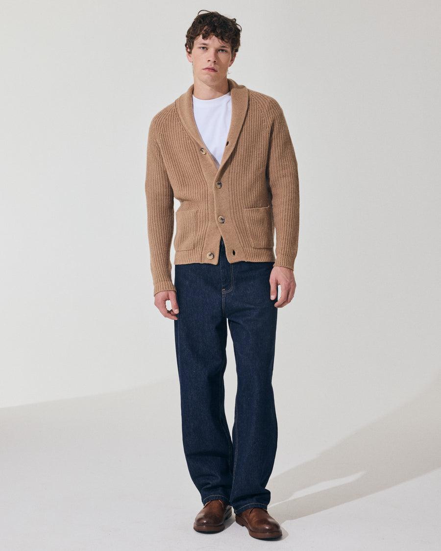 Scaglione CARDIGAN PANNOCCHIA HYBRD CASHMERE CARAMEL Offerta
