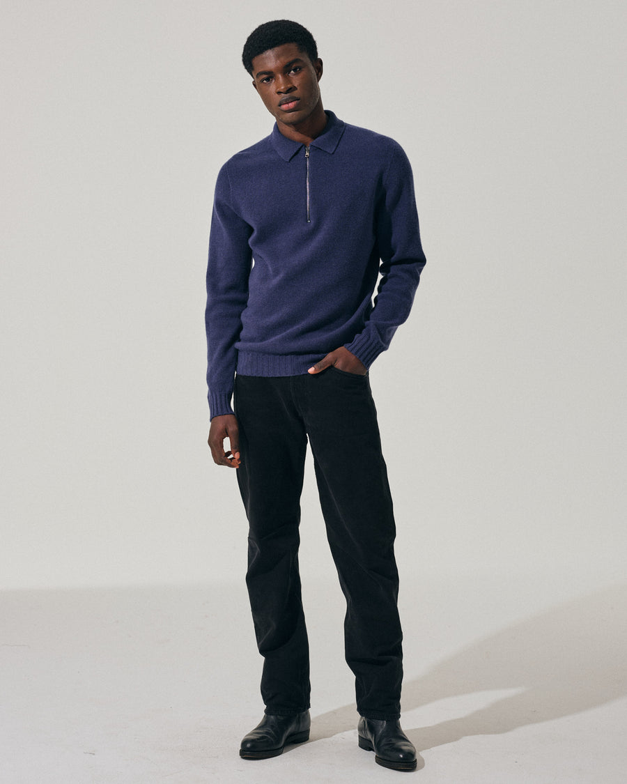 Scaglione POLO ZIP SEAMLESS MIXCASH DENIM Online