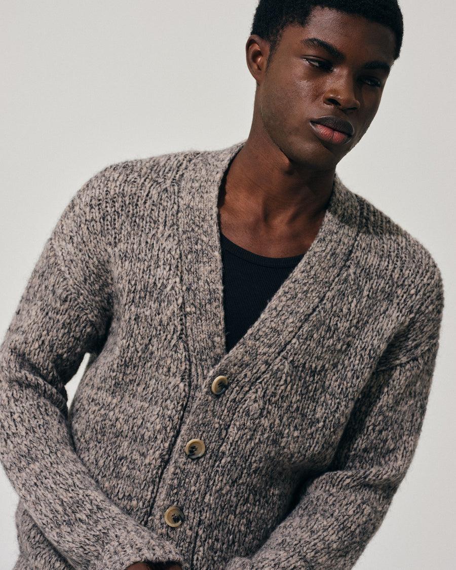 Scaglione CARDIGAN OVER MOULINE' TAUPE In Vendita