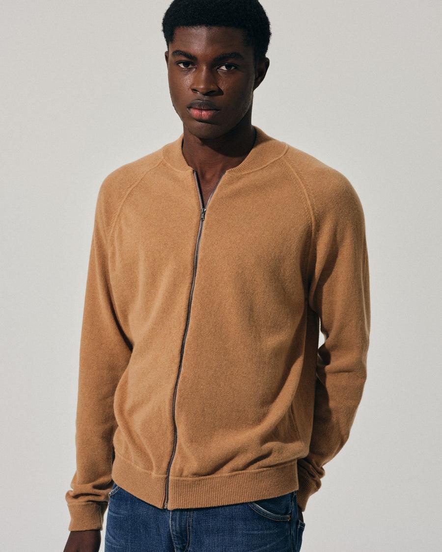 Scaglione BOMBER ZIP LEGGERO CARAMEL Vendita Calda