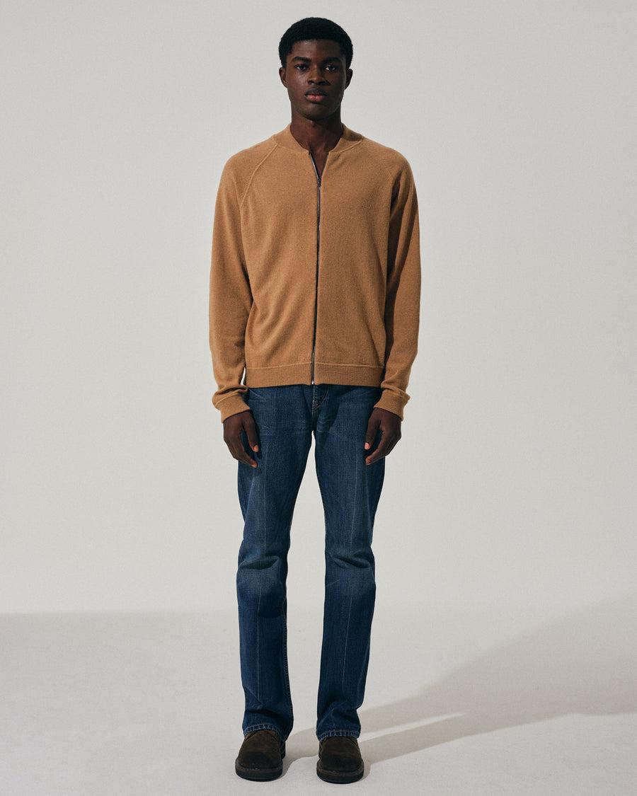 Scaglione BOMBER ZIP LEGGERO CARAMEL Vendita Calda