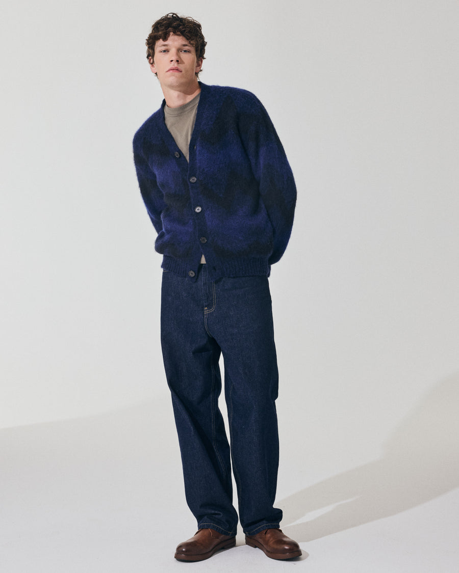 Scaglione CARDIGAN JQD ZIGZAGBRUSHED ROYAL Vendita Economica