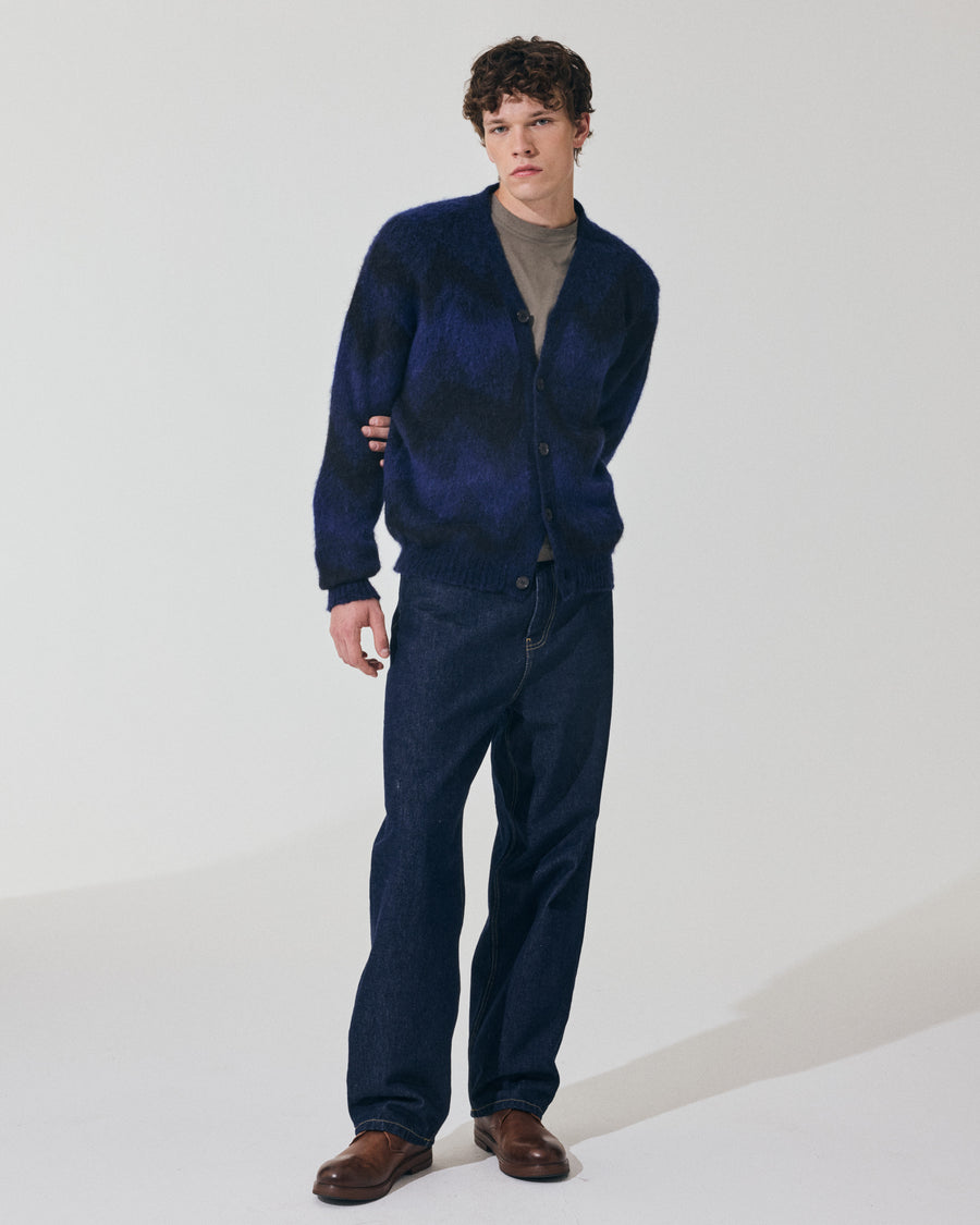 Scaglione CARDIGAN JQD ZIGZAGBRUSHED ROYAL Vendita Economica