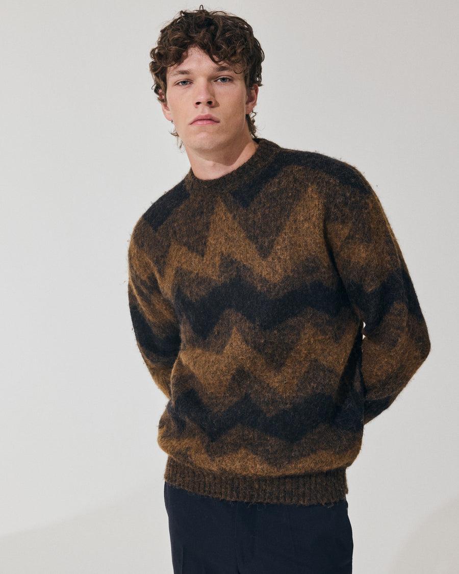 Scaglione ROUND NECK JQD ZIGZAG BRUSHED RUST Saldi Di Fabbrica