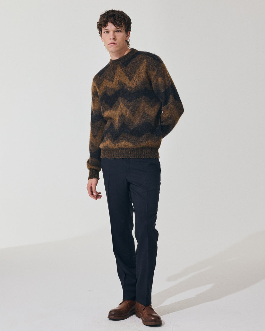 Scaglione ROUND NECK JQD ZIGZAG BRUSHED RUST Saldi Di Fabbrica